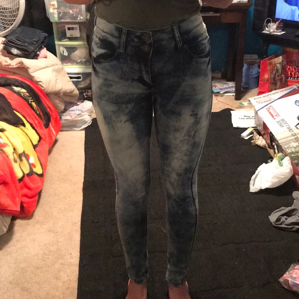 acid wash high waisted jeans